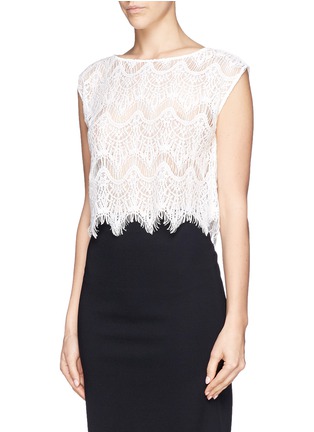 Front View - Click To Enlarge - ALICE & OLIVIA - 'Farrell' lace shell top