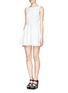 Figure View - Click To Enlarge - ALICE & OLIVIA - 'Monah' textured A-line dress 