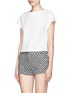 Front View - Click To Enlarge - ALICE & OLIVIA - Embossed nylon top