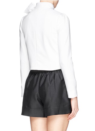 Back View - Click To Enlarge - ALICE & OLIVIA - Bow collar wrap crepe jacket