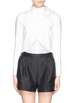 Main View - Click To Enlarge - ALICE & OLIVIA - Bow collar wrap crepe jacket