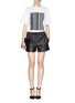 Figure View - Click To Enlarge - ALEXANDER WANG - Perforated leather shorts