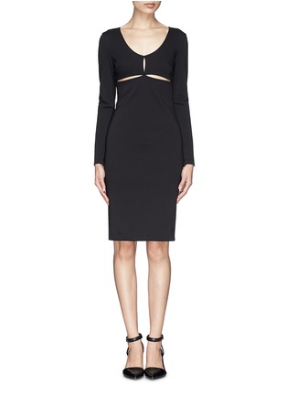 Main View - Click To Enlarge - ALEXANDER WANG - Slit cutout bonded stretch dress