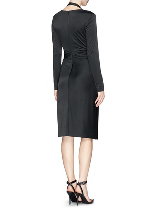 Back View - Click To Enlarge - ALEXANDER WANG - Front twist stretch crepe satin dress