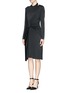 Figure View - Click To Enlarge - ALEXANDER WANG - Front twist stretch crepe satin dress