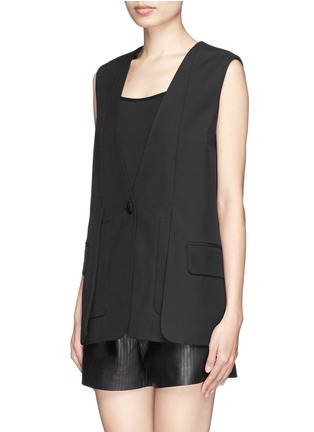 Front View - Click To Enlarge - ALEXANDER WANG - Wool suiting fabric vest 