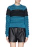 Main View - Click To Enlarge - ALEXANDER WANG - Stripe wavy open knit sweater