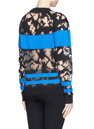 Back View - Click To Enlarge - ALEXANDER WANG - Contrast stripe mesh burnout sweater