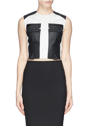 Main View - Click To Enlarge - ALEXANDER WANG - Matte coated patch cropped top