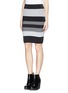 Front View - Click To Enlarge - ALEXANDER WANG - Mesh pattern stripe stretch knit skirt