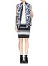 Figure View - Click To Enlarge - ALEXANDER WANG - Mesh pattern stripe stretch knit skirt