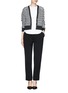 Figure View - Click To Enlarge - ALEXANDER WANG - Chevron bubble knit cropped cardigan