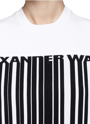 Detail View - Click To Enlarge - ALEXANDER WANG - Barcode logo bonded knit T-shirt dress