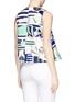 Back View - Click To Enlarge - KENZO - Torn paper print duchesse satin sleeveless top
