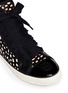 Detail View - Click To Enlarge - TORY BURCH - 'Marin' dot calf hair high-top sneakers