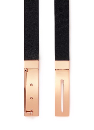 Detail View - Click To Enlarge - MAISON BOINET - Skinny leather latch buckle belt
