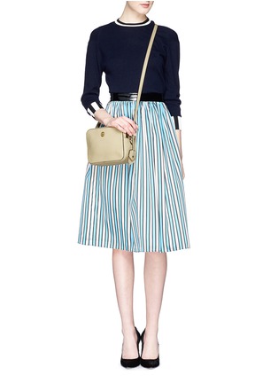 Figure View - Click To Enlarge - TORY BURCH - 'Robinson' double zip leather crossbody bag