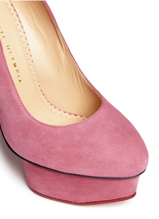 Detail View - Click To Enlarge - CHARLOTTE OLYMPIA - 'Eternally Dolly' Chinese knot suede platform pumps