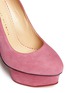 Detail View - Click To Enlarge - CHARLOTTE OLYMPIA - 'Eternally Dolly' Chinese knot suede platform pumps