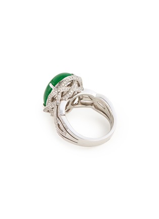 Figure View - Click To Enlarge - SAMUEL KUNG - 'Cab' diamond jade 18k white gold ring