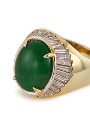 Detail View - Click To Enlarge - SAMUEL KUNG - 'Cab' diamond jade 18k yellow gold ring