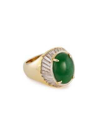 Main View - Click To Enlarge - SAMUEL KUNG - 'Cab' diamond jade 18k yellow gold ring