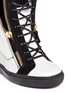 Detail View - Click To Enlarge - 73426 - Tri-colour wedge high top sneakers