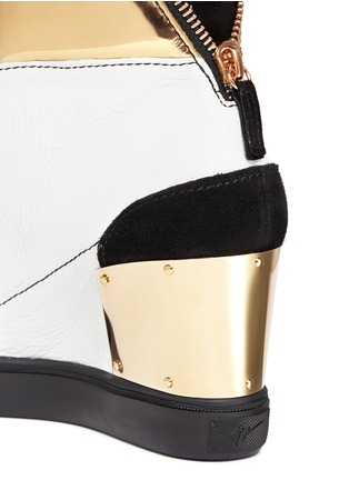 Detail View - Click To Enlarge - 73426 - Tri-colour wedge high top sneakers