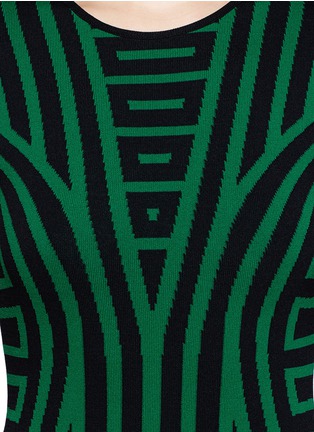 Detail View - Click To Enlarge - RVN - Deco stripe jacquard knit sheath dress