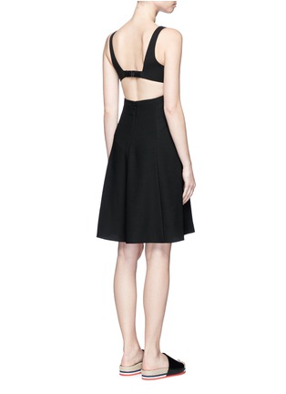 Back View - Click To Enlarge - T BY ALEXANDER WANG - Cutout back crepe midi dress