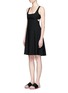 Front View - Click To Enlarge - T BY ALEXANDER WANG - Cutout back crepe midi dress