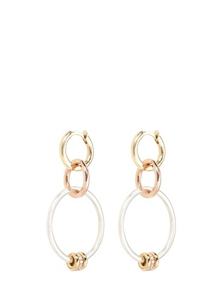 Main View - Click To Enlarge - SPINELLI KILCOLLIN - 'Rona MX' diamond 18k yellow and rose gold 3 link earrings