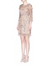 Front View - Click To Enlarge - NEEDLE & THREAD - 'Flowerbed' beaded floral embroidered tulle dress