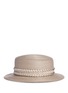 Main View - Click To Enlarge - GIGI BURRIS MILLINERY - 'Agnes' woven band coated straw boater hat