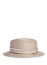 Figure View - Click To Enlarge - GIGI BURRIS MILLINERY - 'Agnes' woven band coated straw boater hat