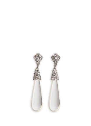 Main View - Click To Enlarge - KENNETH JAY LANE - Glass crystal pavé resin teardrop clip earrings