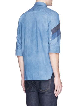 Back View - Click To Enlarge - NEIL BARRETT - 'Retro Modernist' panel denim shirt