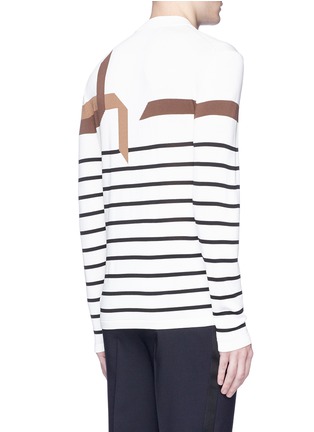Back View - Click To Enlarge - NEIL BARRETT - 'Modernist Origami' stripe intarsia sweater