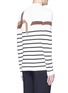 Back View - Click To Enlarge - NEIL BARRETT - 'Modernist Origami' stripe intarsia sweater