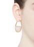 Figure View - Click To Enlarge - KENNETH JAY LANE - Marbled plate gold plated hoop earrings