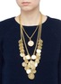 Figure View - Click To Enlarge - KENNETH JAY LANE - Coin charm tiered gold plated necklace
