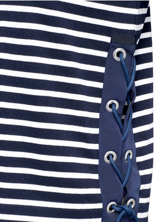 Detail View - Click To Enlarge - SACAI - 'Dixie Border' laced stripe T-shirt