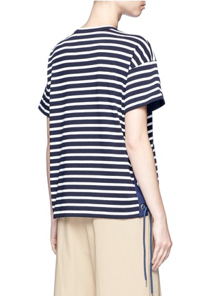 Back View - Click To Enlarge - SACAI - 'Dixie Border' laced stripe T-shirt