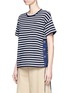 Front View - Click To Enlarge - SACAI - 'Dixie Border' laced stripe T-shirt