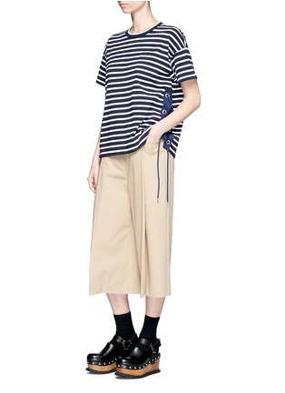 Figure View - Click To Enlarge - SACAI - 'Dixie Border' laced stripe T-shirt