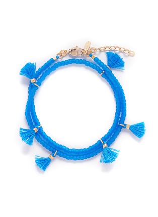 Main View - Click To Enlarge - SHASHI - 'Laila' tassel beaded double wrap bracelet