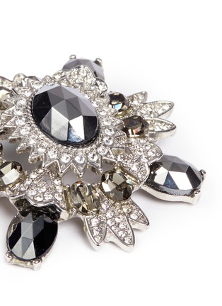 Detail View - Click To Enlarge - KENNETH JAY LANE - Glass crystal rhodium plated brooch