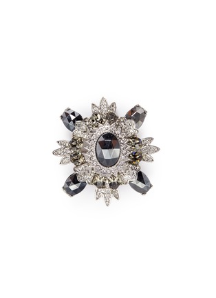 Main View - Click To Enlarge - KENNETH JAY LANE - Glass crystal rhodium plated brooch