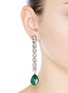 Figure View - Click To Enlarge - KENNETH JAY LANE - Pear drop glass crystal pavé chain earrings