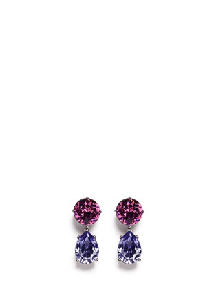 Main View - Click To Enlarge - KENNETH JAY LANE - Glass crystal pear drop clip earrings